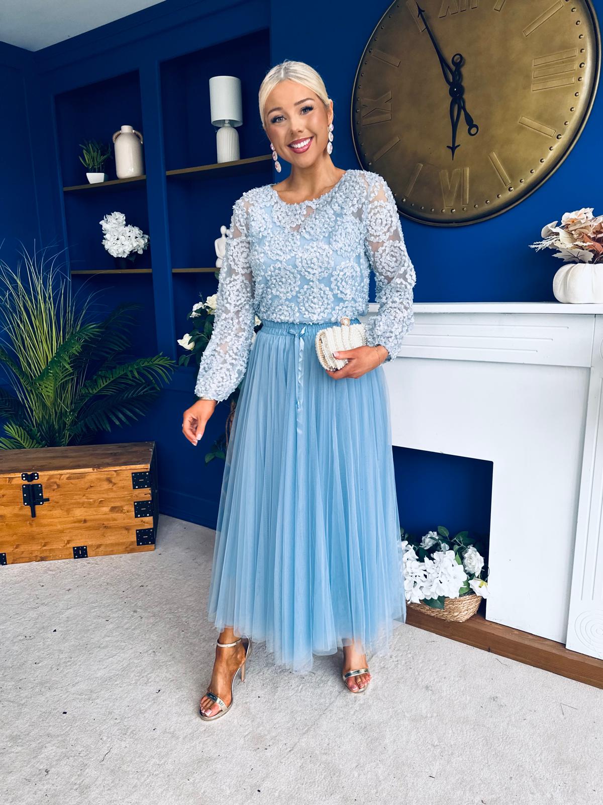 Alice 3D Sheer Top Blue - Image 3