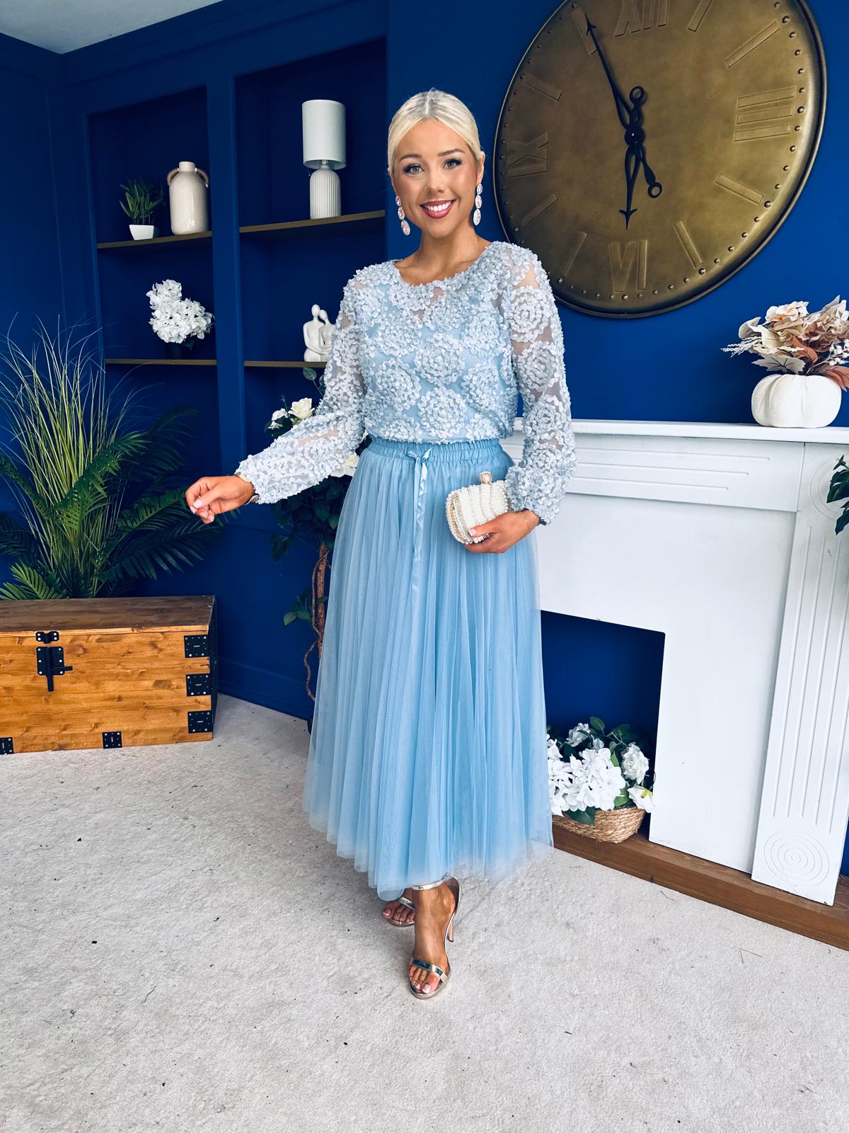 Alice 3D Sheer Top Blue - Image 4