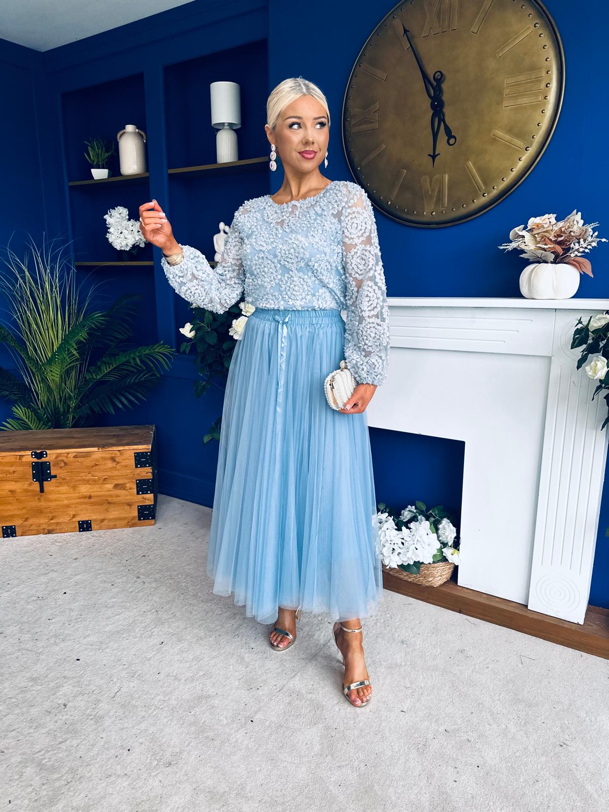 Alice 3D Sheer Top Blue - Image 7