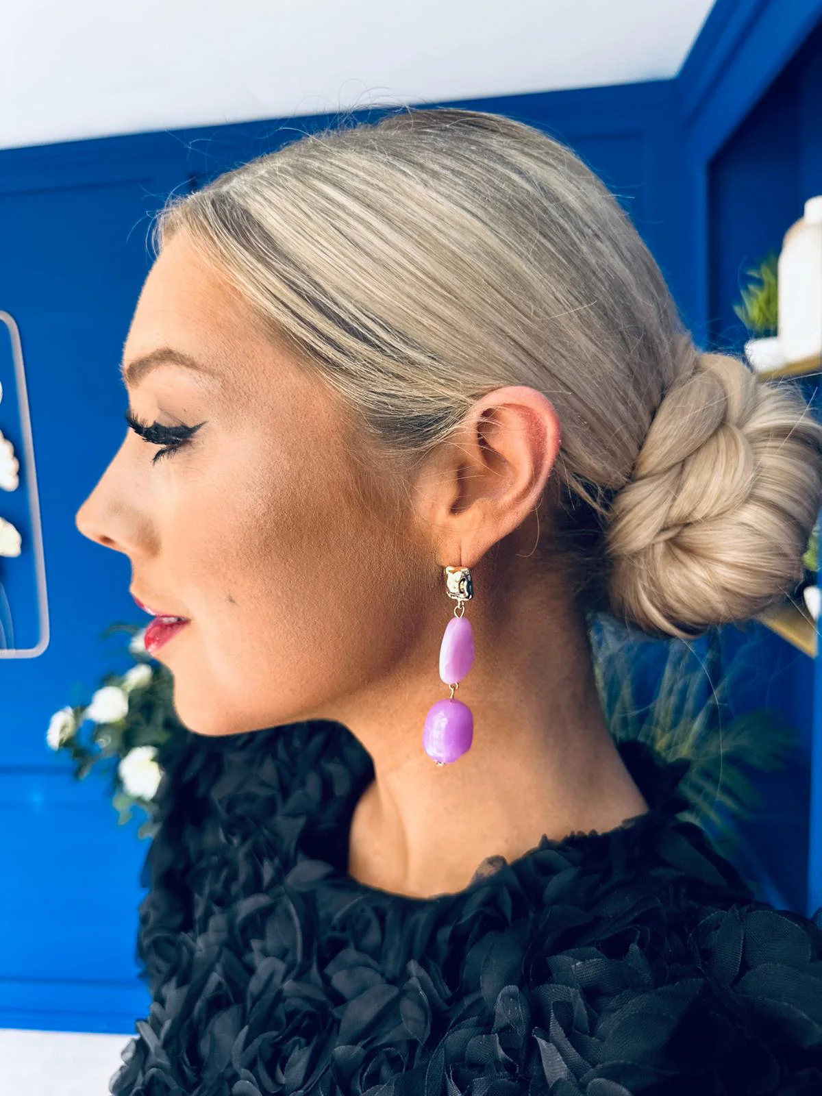 Betty Drop Earrings Lilac - Image 3