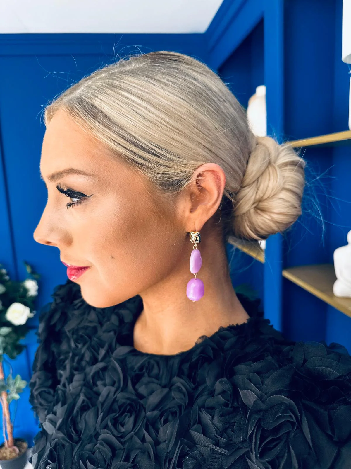 Betty Drop Earrings Lilac - Image 4