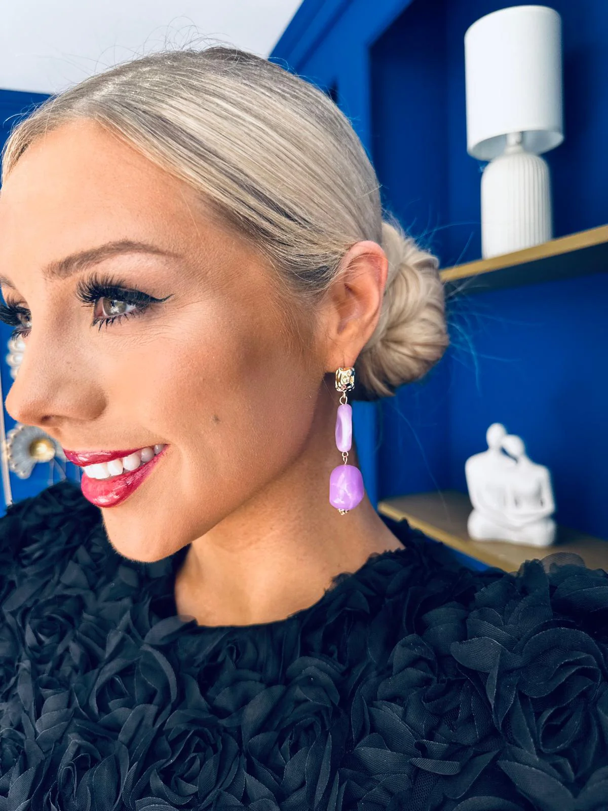 Betty Drop Earrings Lilac - Image 5