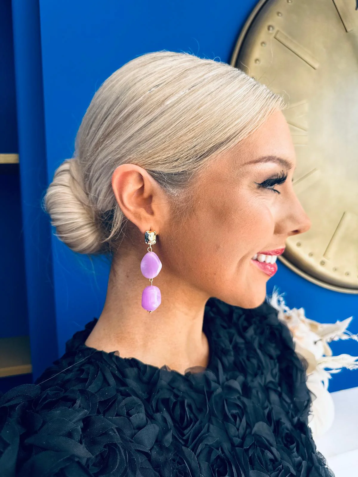 Betty Drop Earrings Lilac - Image 6