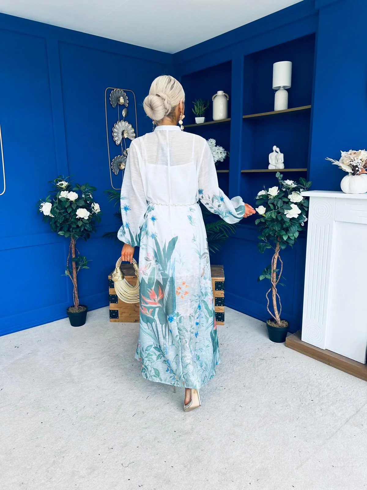 Carol Crochet Detail Occasion Dress White - Image 7