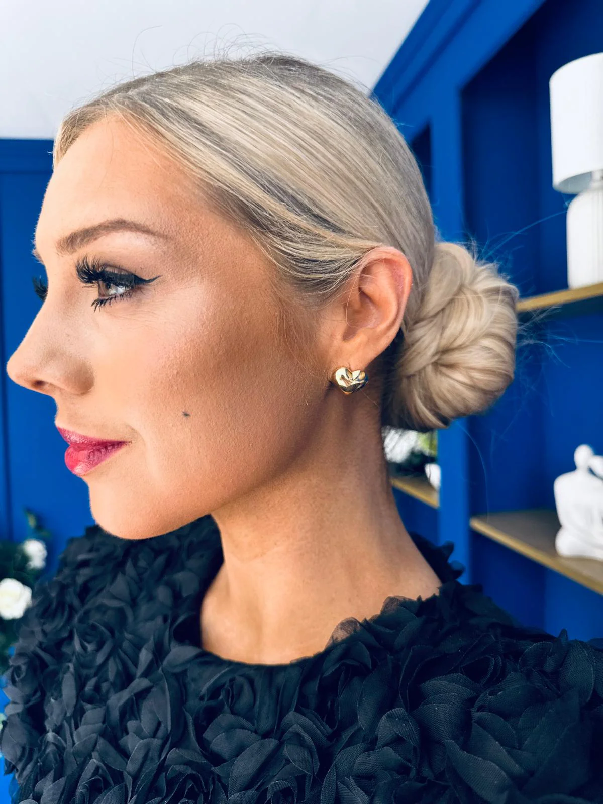 Cassi Heart Stud Earrings Gold - Image 6