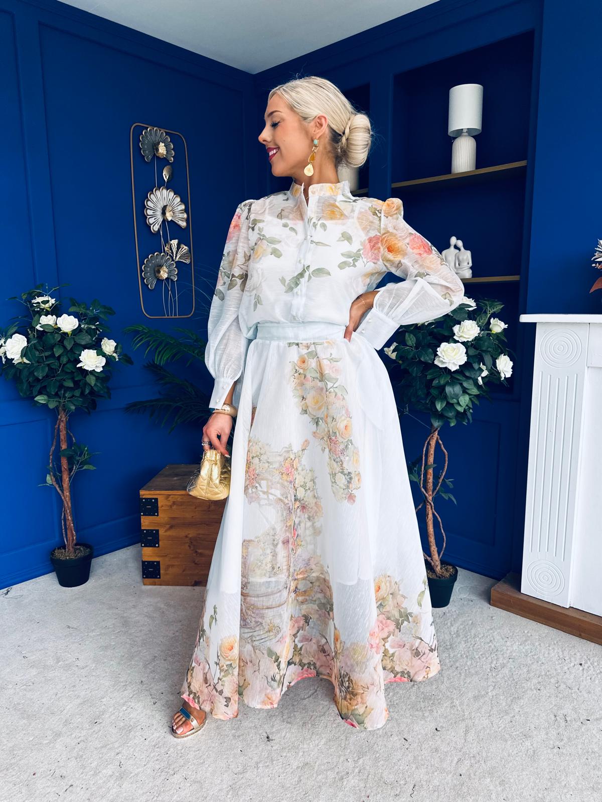 Chris Shirt & Skirt Floral Pwr Blue - Image 3