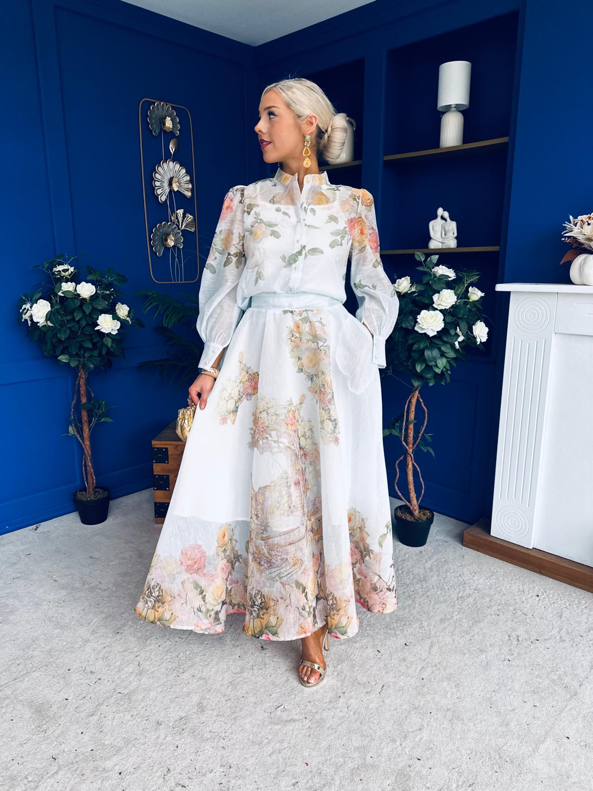 Chris Shirt & Skirt Floral Pwr Blue - Image 4