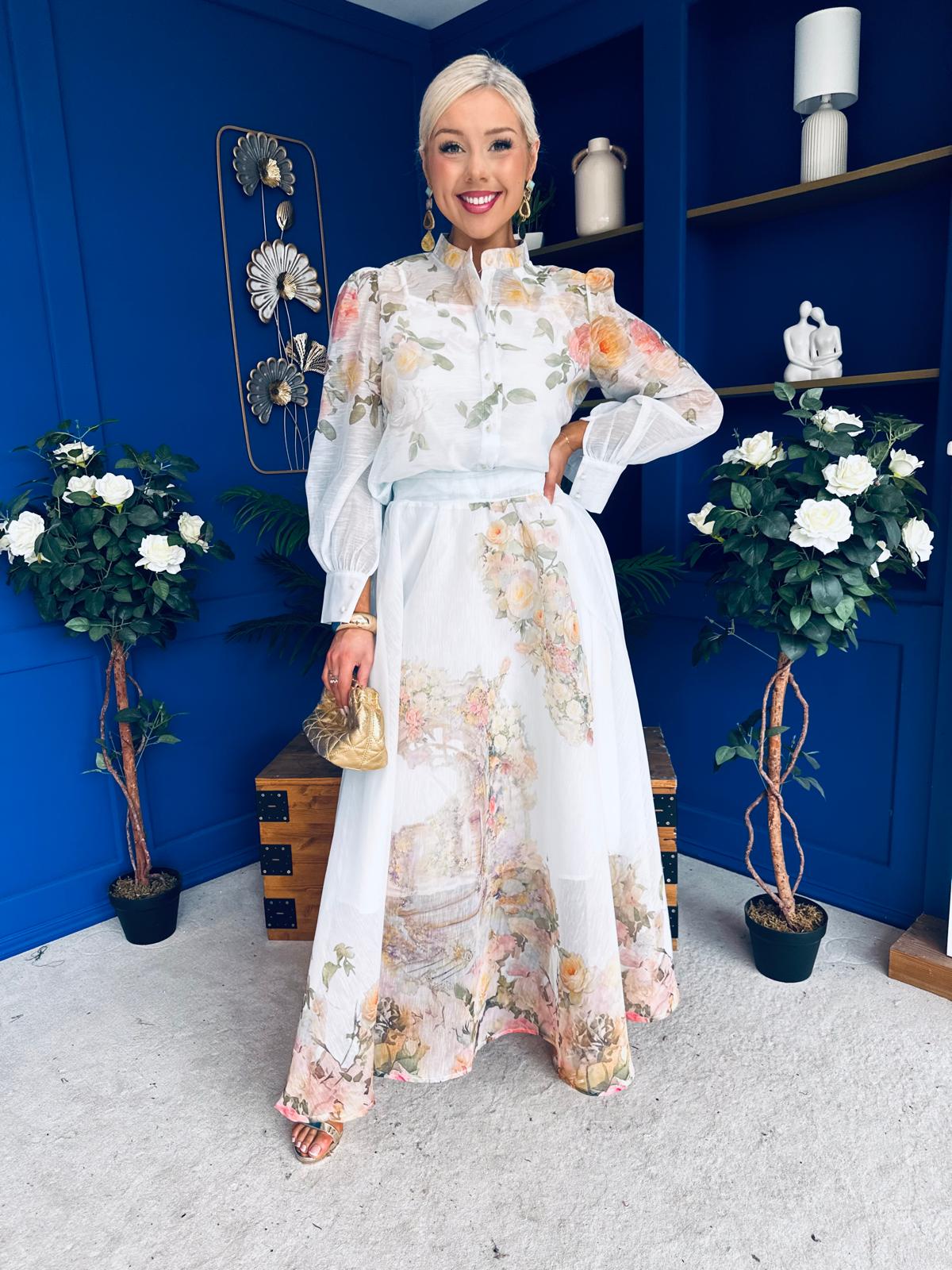 Chris Shirt & Skirt Floral Pwr Blue - Image 5