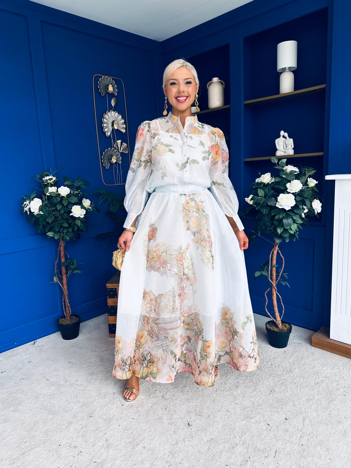 Chris Shirt & Skirt Floral Pwr Blue - Image 6