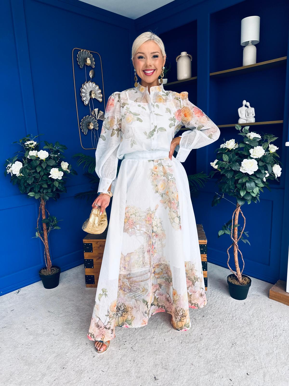 Chris Shirt & Skirt Floral Pwr Blue - Image 7