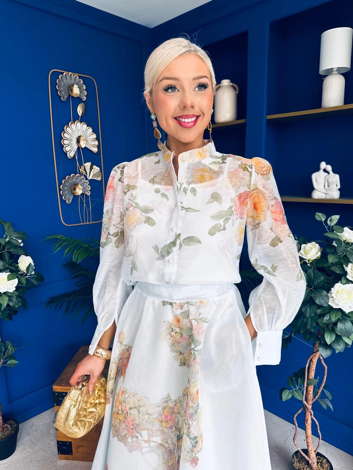 Chris Shirt & Skirt Floral Pwr Blue - Image 8