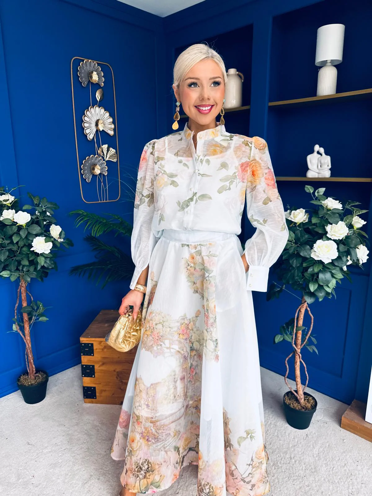 Chris Shirt & Skirt Floral Pwr Blue - Image 9