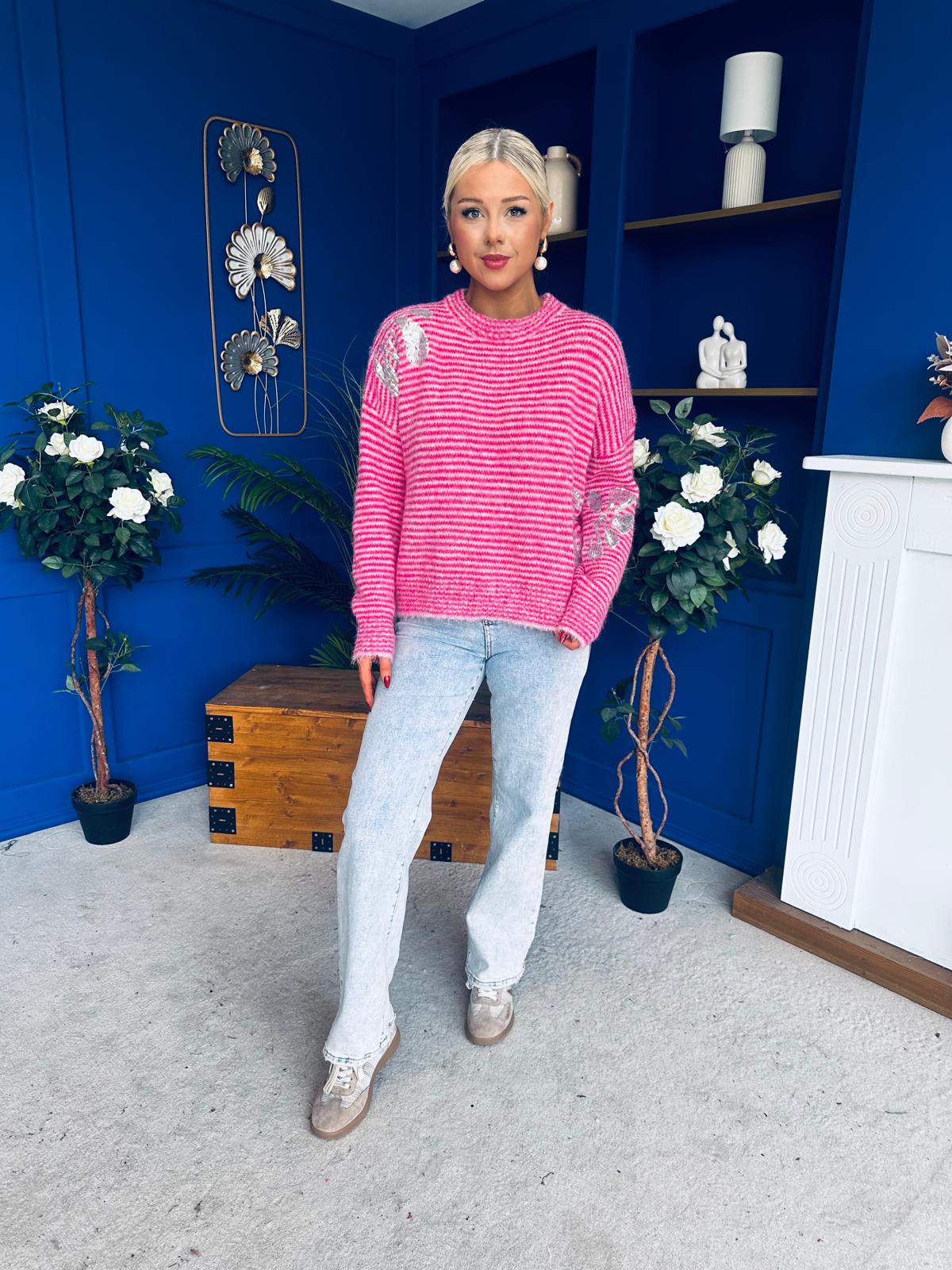 Donna Detailed Knit Jumper Pink - Image 3