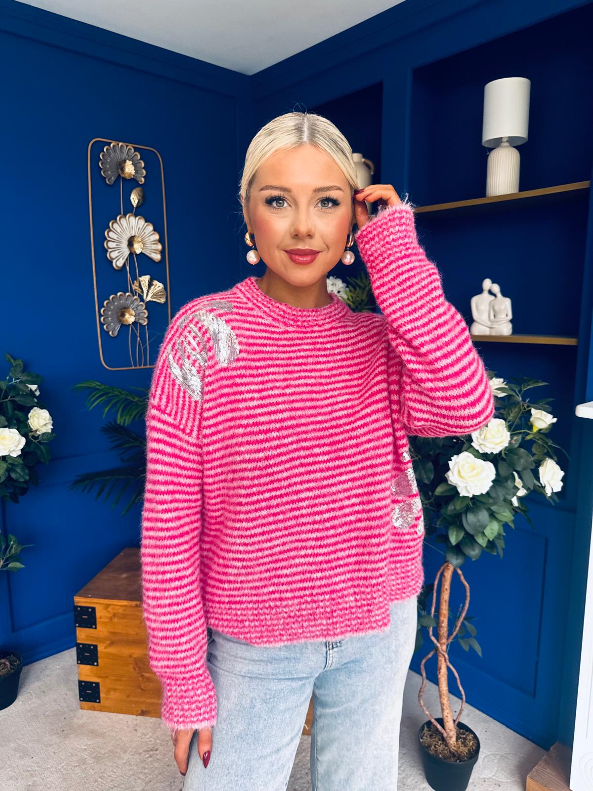 Donna Detailed Knit Jumper Pink - Image 5