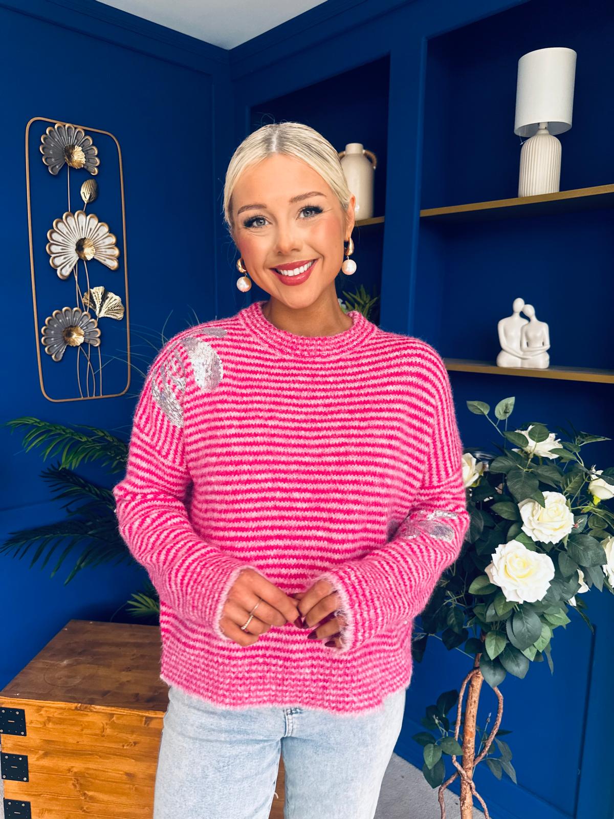 Donna Detailed Knit Jumper Pink - Image 7