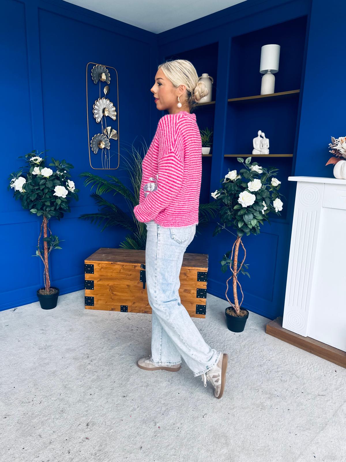 Donna Detailed Knit Jumper Pink - Image 8