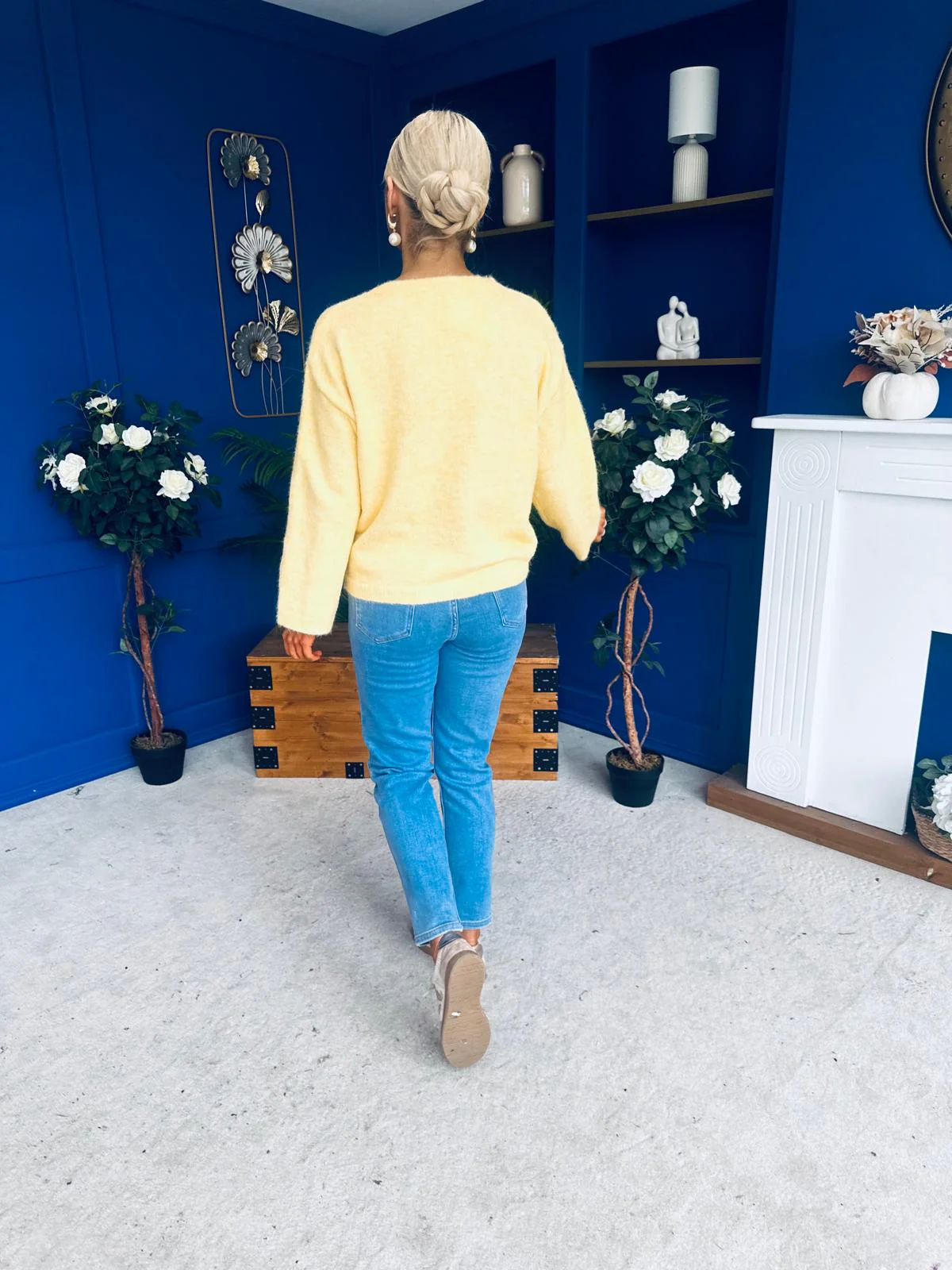 Eva Gathered Detail Knit Jumper Yellow - Image 7