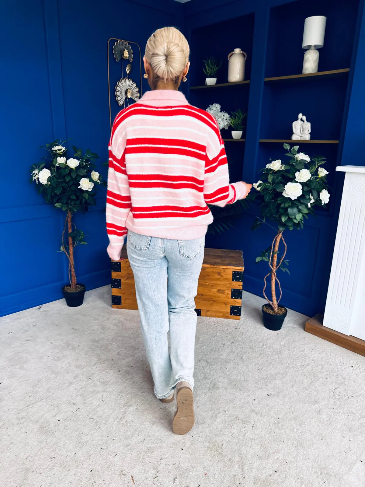 Felicity Striped Knit Jumper Red - Image 9