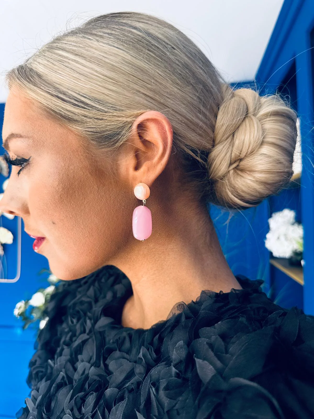 Gwen Drop Earrings Rose - Image 3