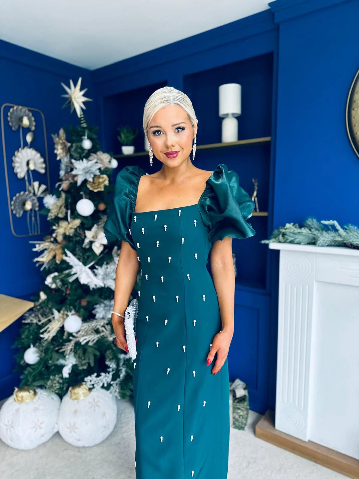 Ivy Embellished Occasion Dress Forest - Image 5