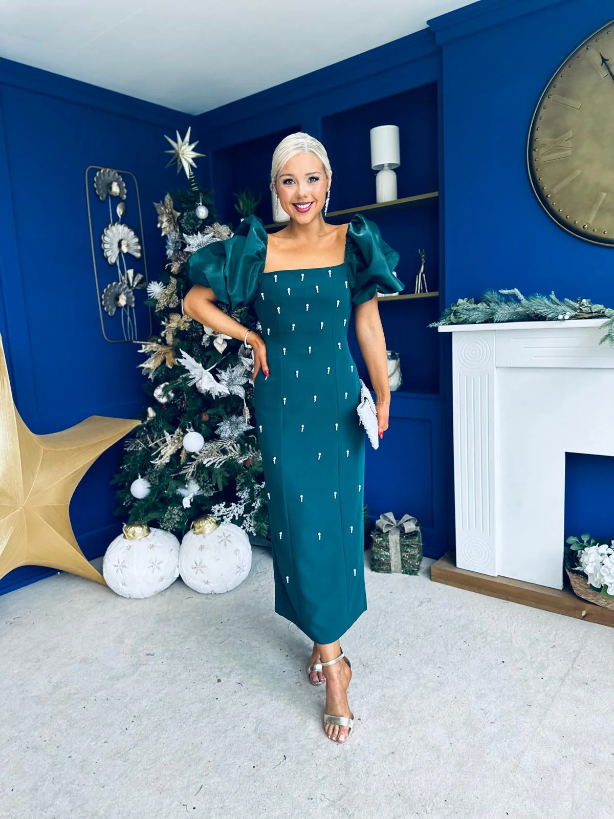 Ivy Embellished Occasion Dress Forest - Image 6