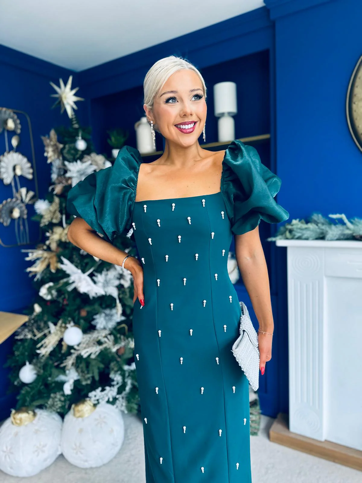 Ivy Embellished Occasion Dress Forest - Image 7