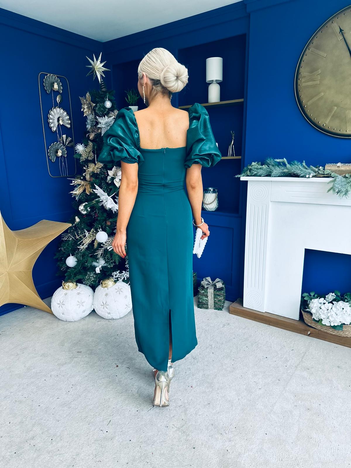 Ivy Embellished Occasion Dress Forest - Image 9