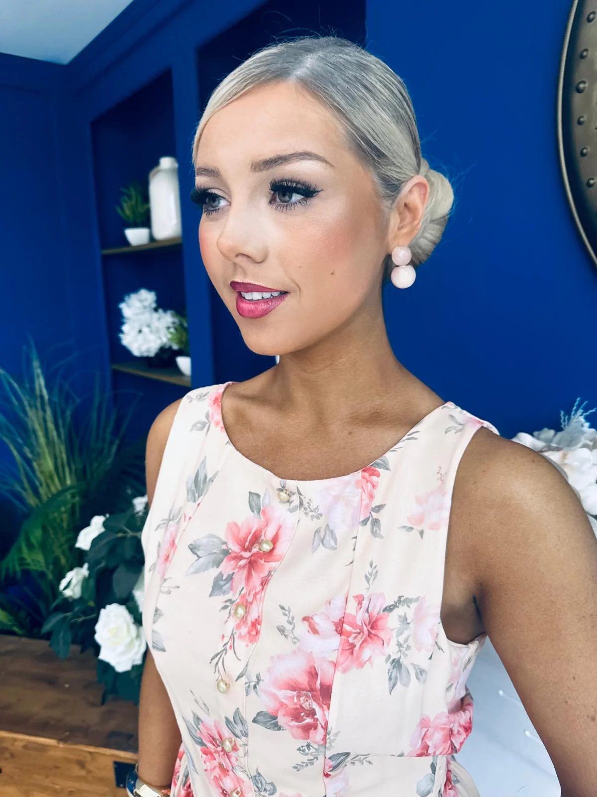 Jenny Drop Earrings Peach - Image 3