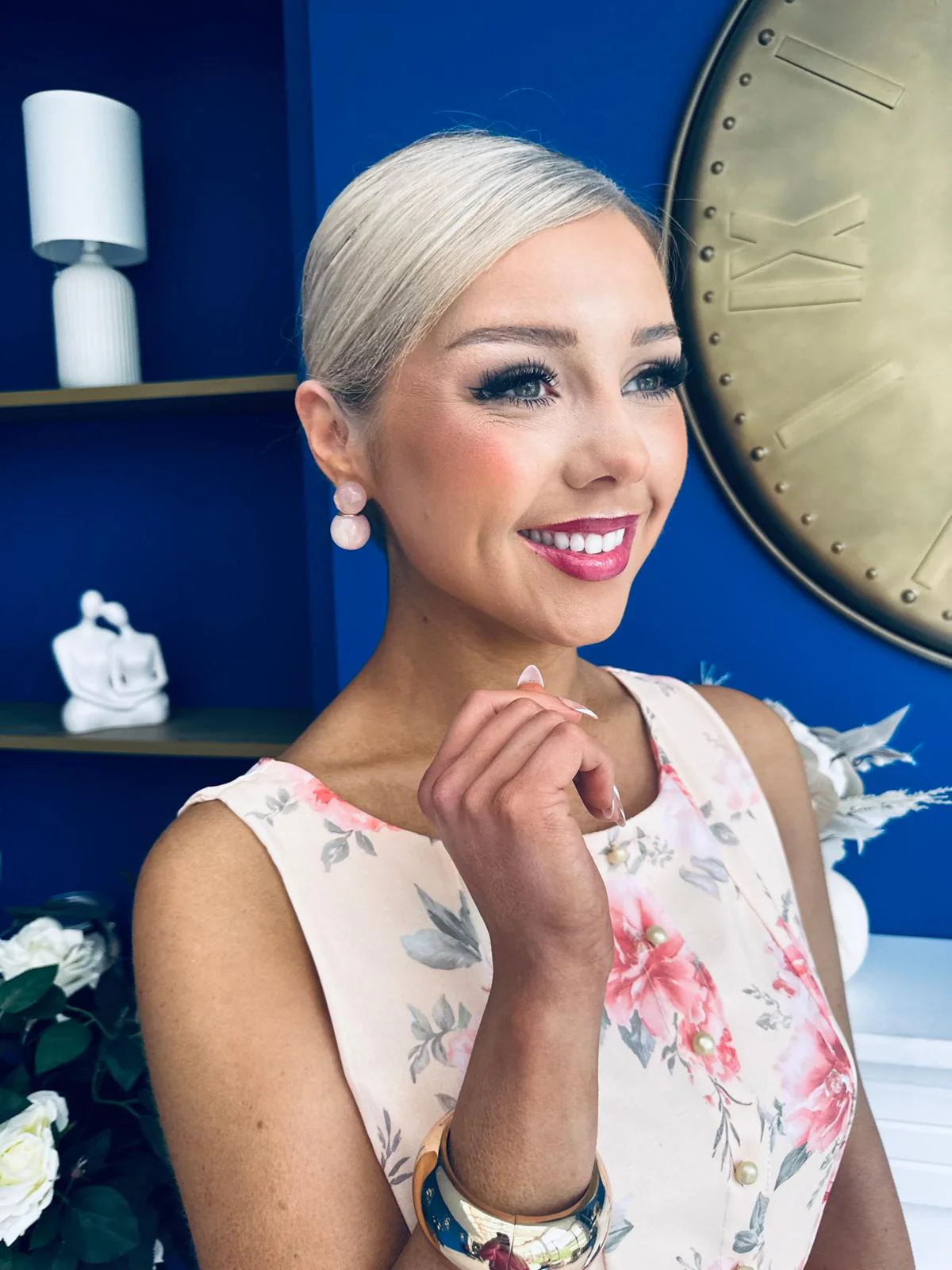 Jenny Drop Earrings Peach - Image 5