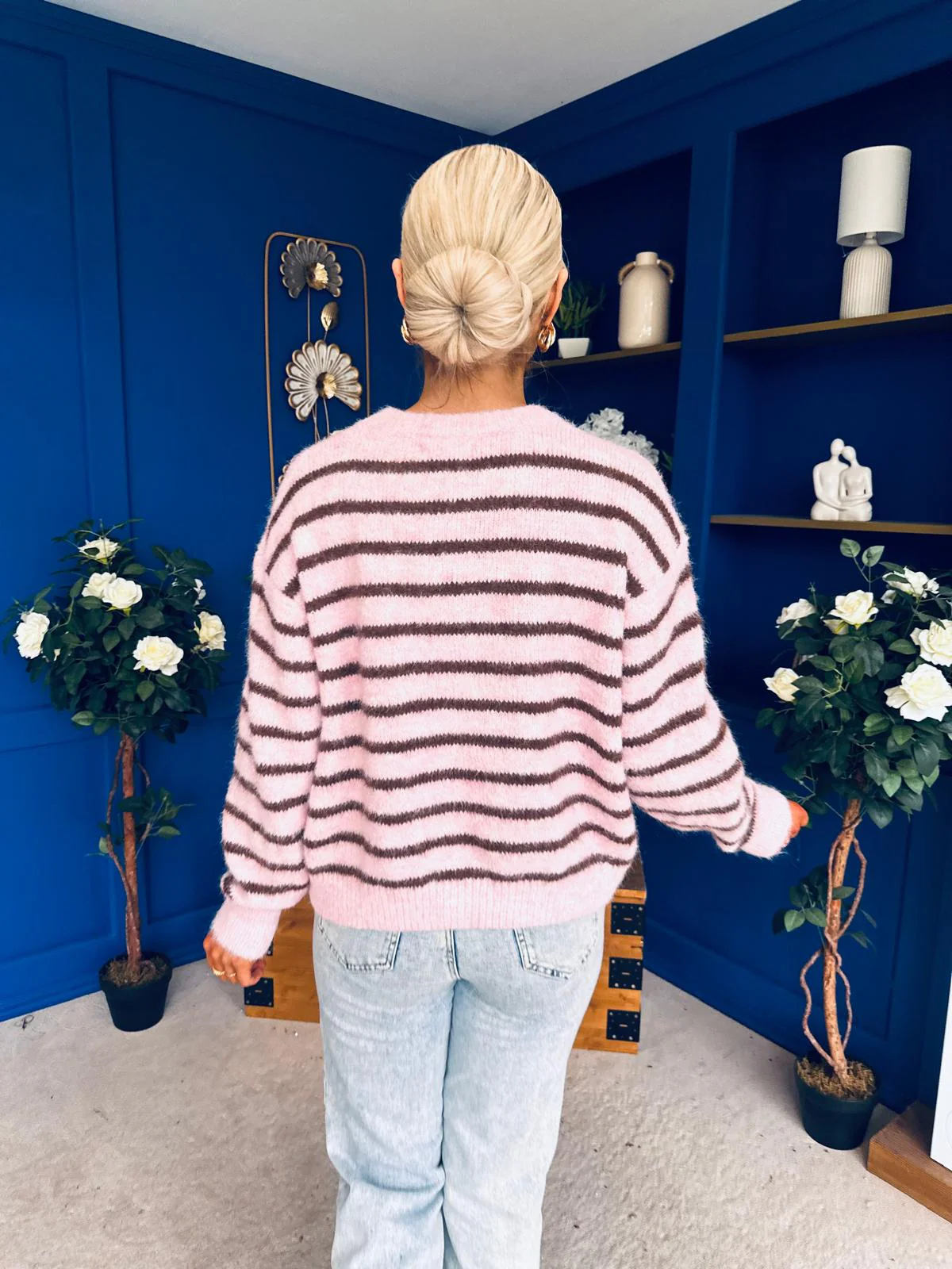 Jordan Striped Knit Jumper Pink Coco - Image 7