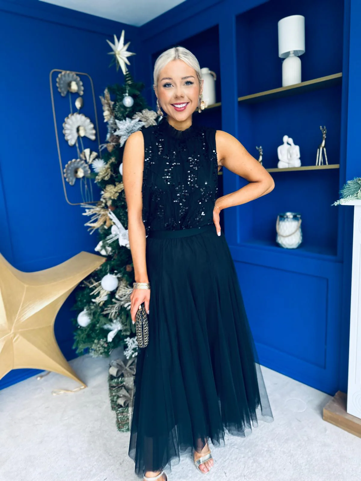 Maria Detailed Tulle Skirt Black - Image 7