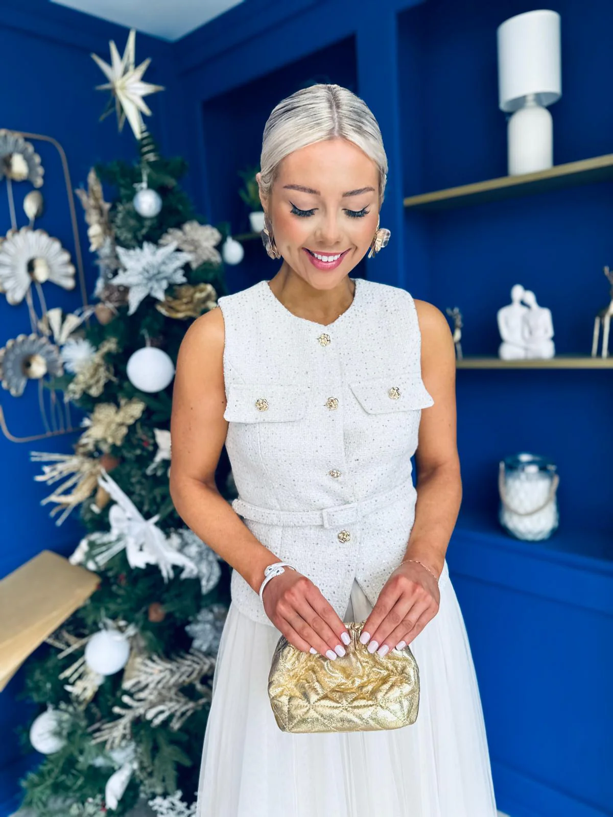 Martha Detailed Waistcoat Cream - Image 4