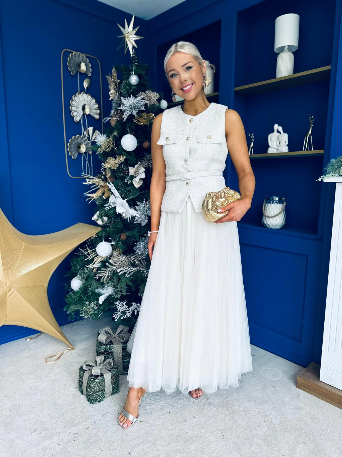 Martha Detailed Waistcoat Cream - Image 5