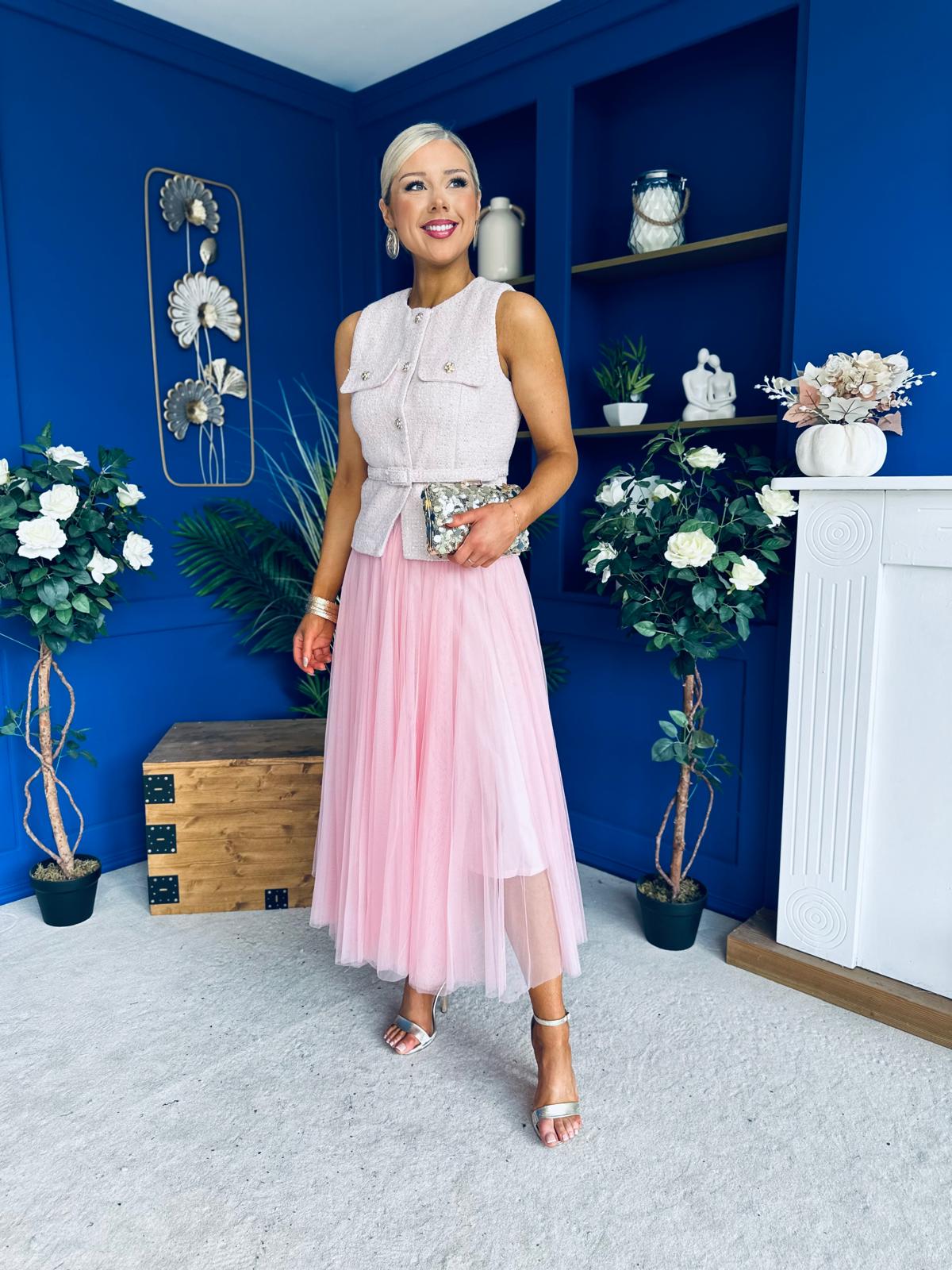 Martha Detailed Waistcoat Pink - Image 3