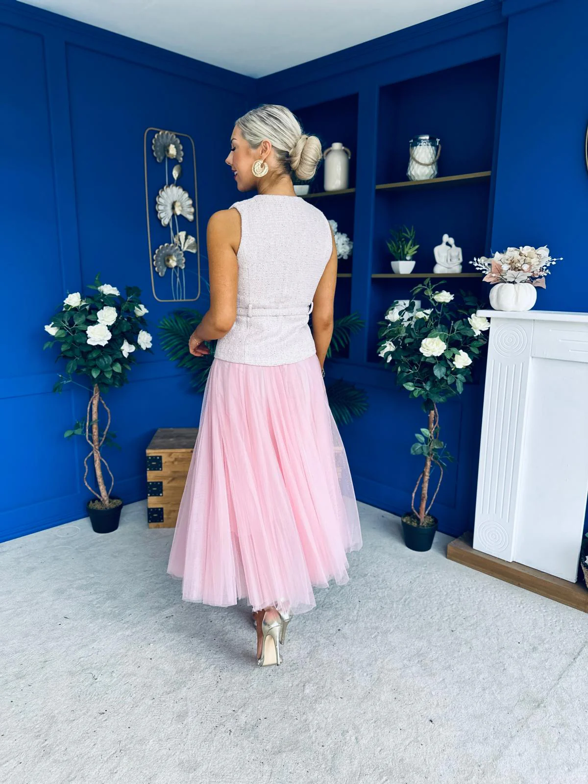 Martha Detailed Waistcoat Pink - Image 7