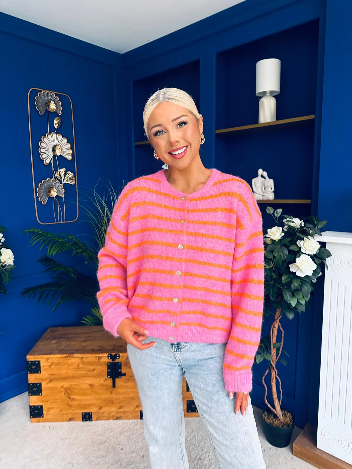 Miley Soft Knit Cardi Pink - Image 3