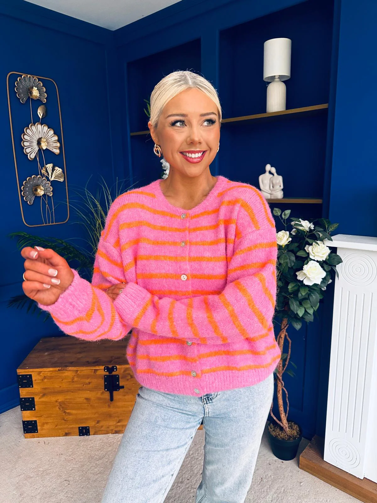 Miley Soft Knit Cardi Pink - Image 5