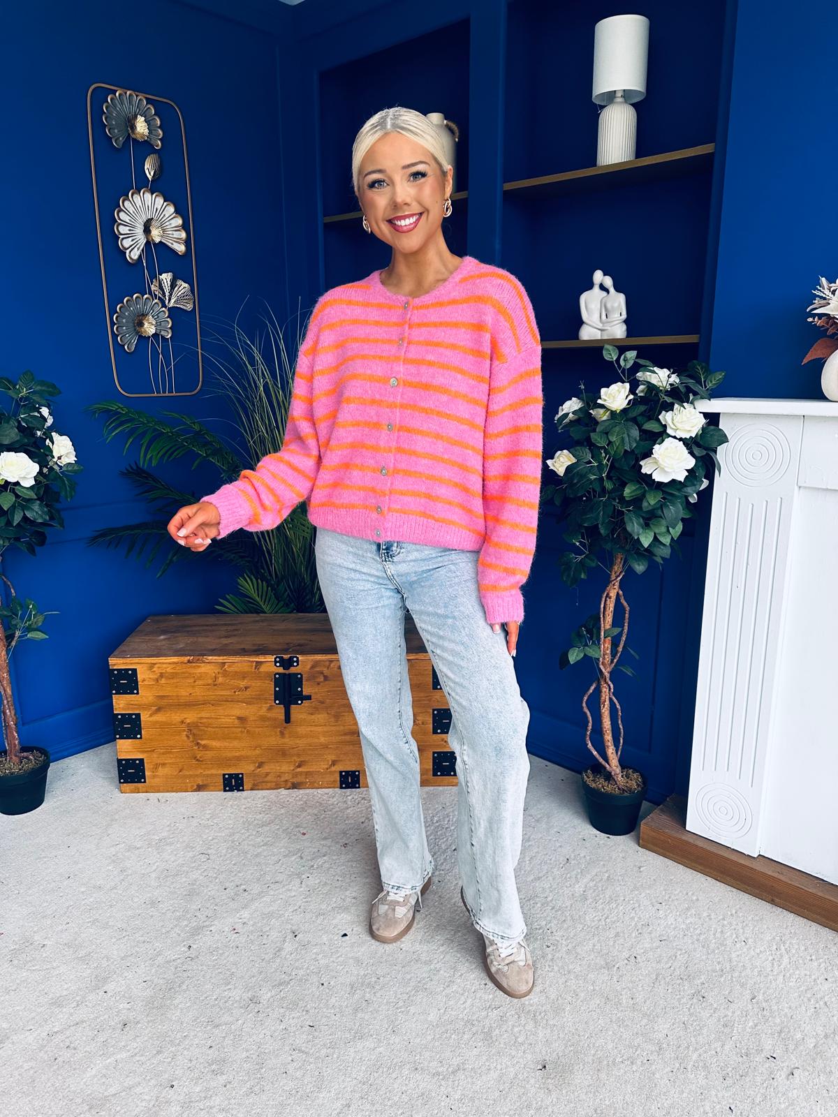 Miley Soft Knit Cardi Pink - Image 6