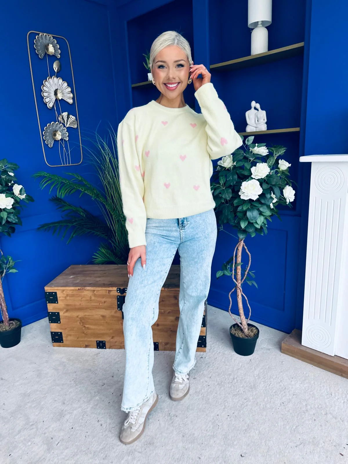 Philipa Heart Detail Knit Jumper Yellow - Image 11