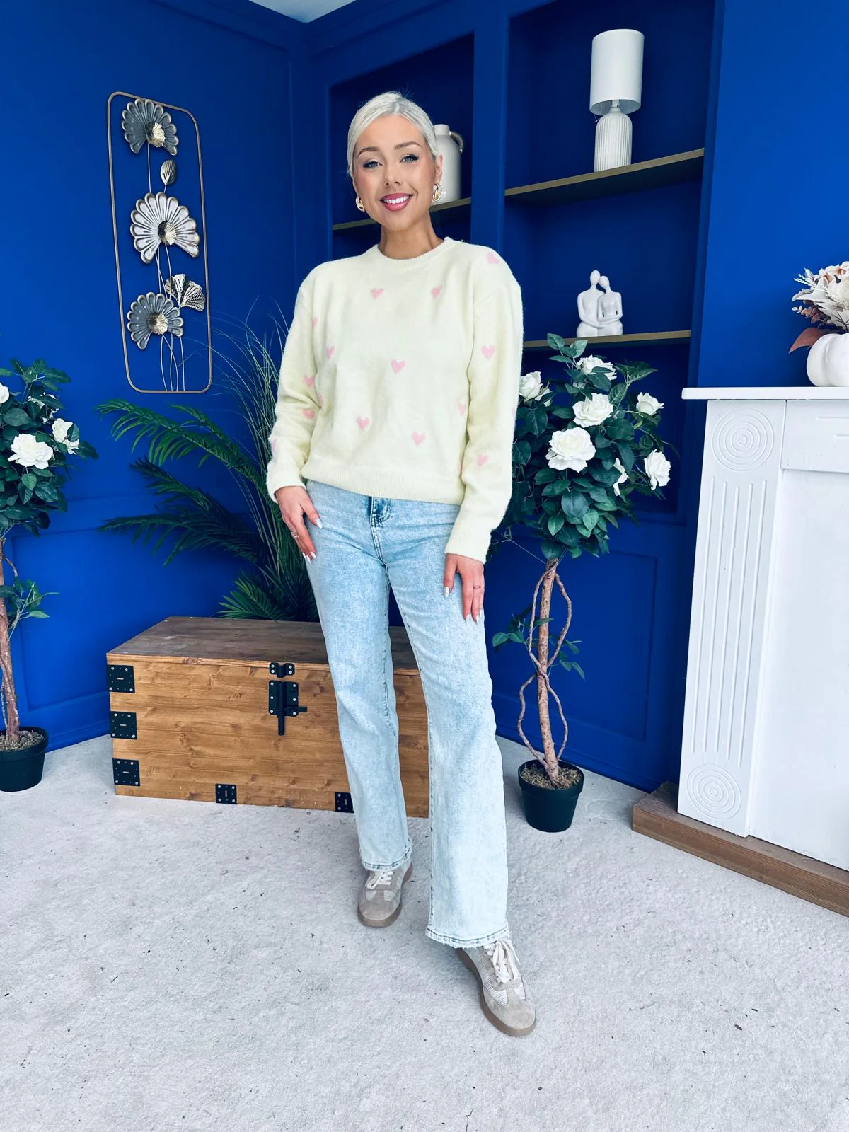 Philipa Heart Detail Knit Jumper Yellow - Image 7