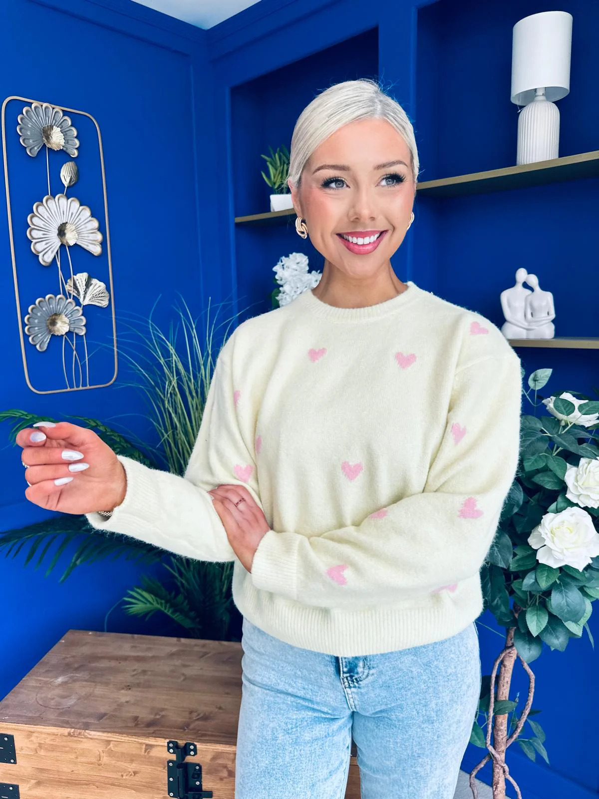 Philipa Heart Detail Knit Jumper Yellow - Image 9