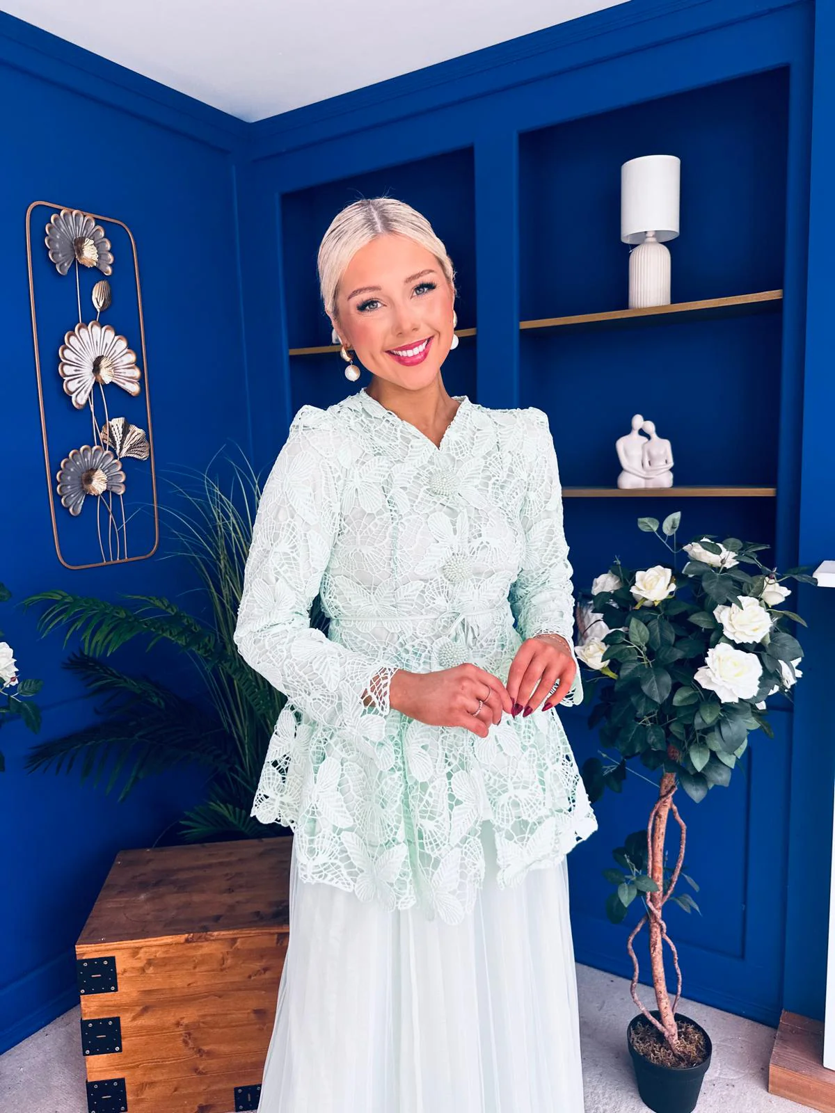 Raya Crochet Jacket & Tulle Skirt Set Mint - Image 4