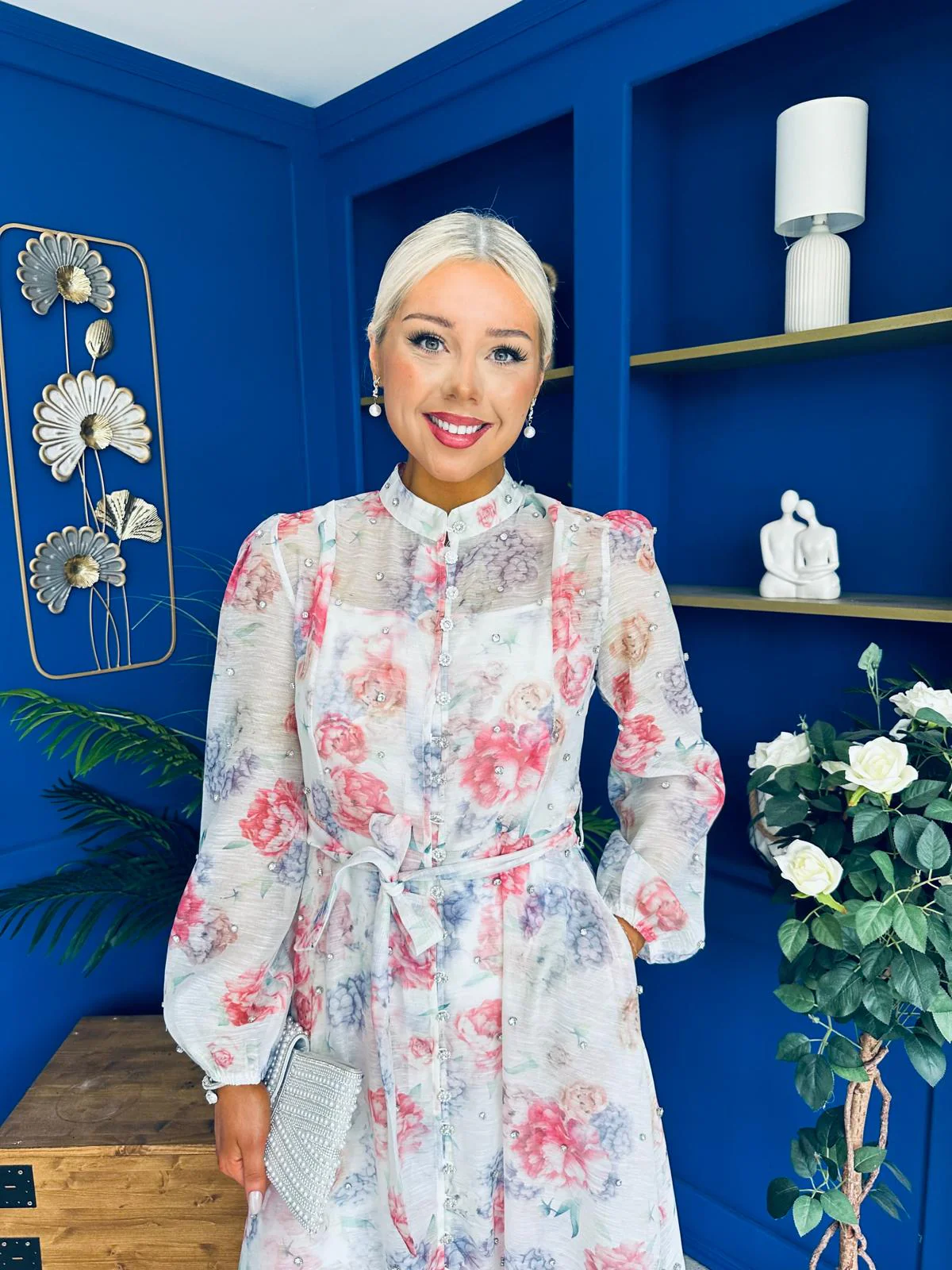 Simone Embellished Occasion Dress Rose - Image 4