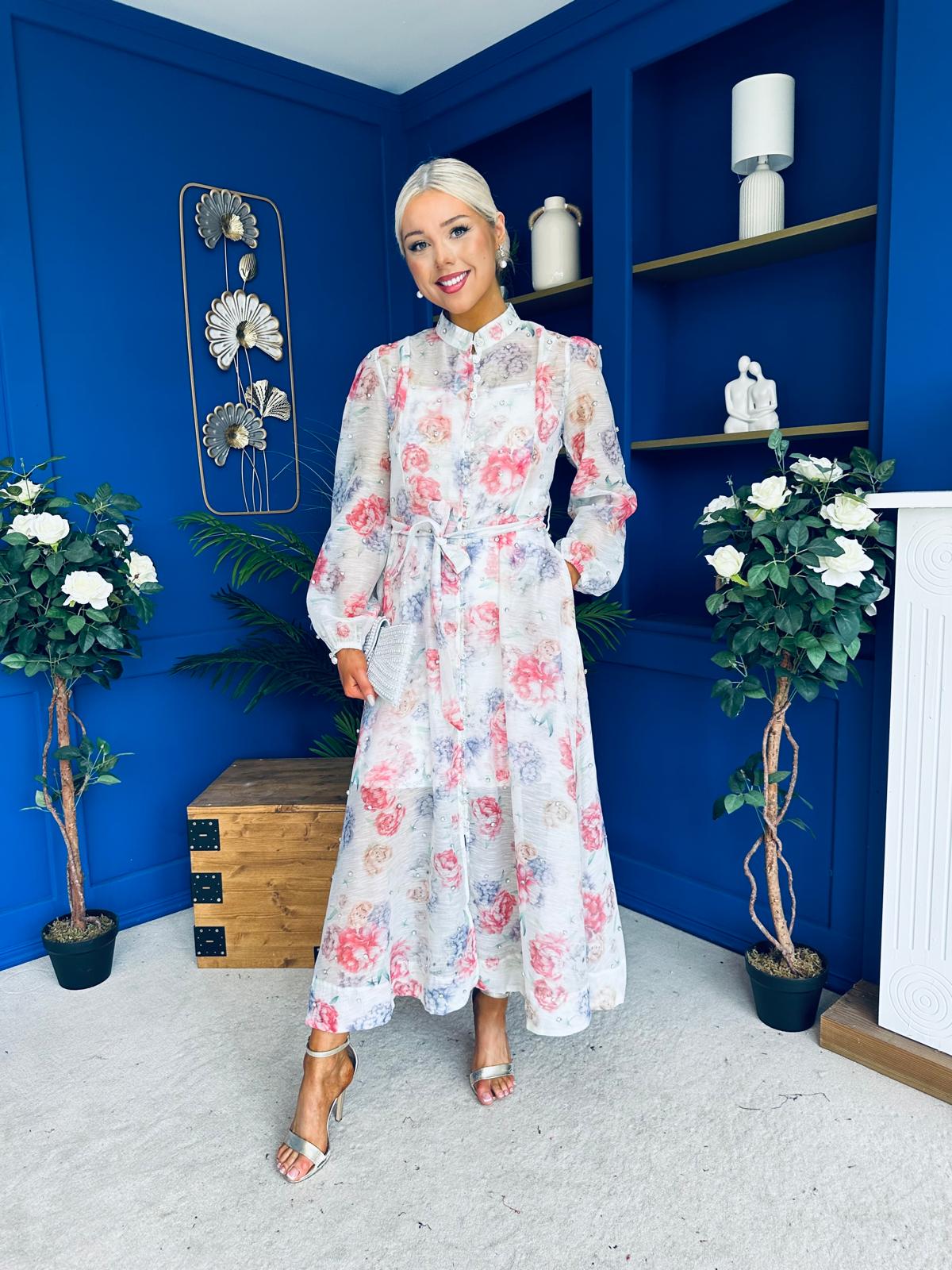 Simone Embellished Occasion Dress Rose - Image 6