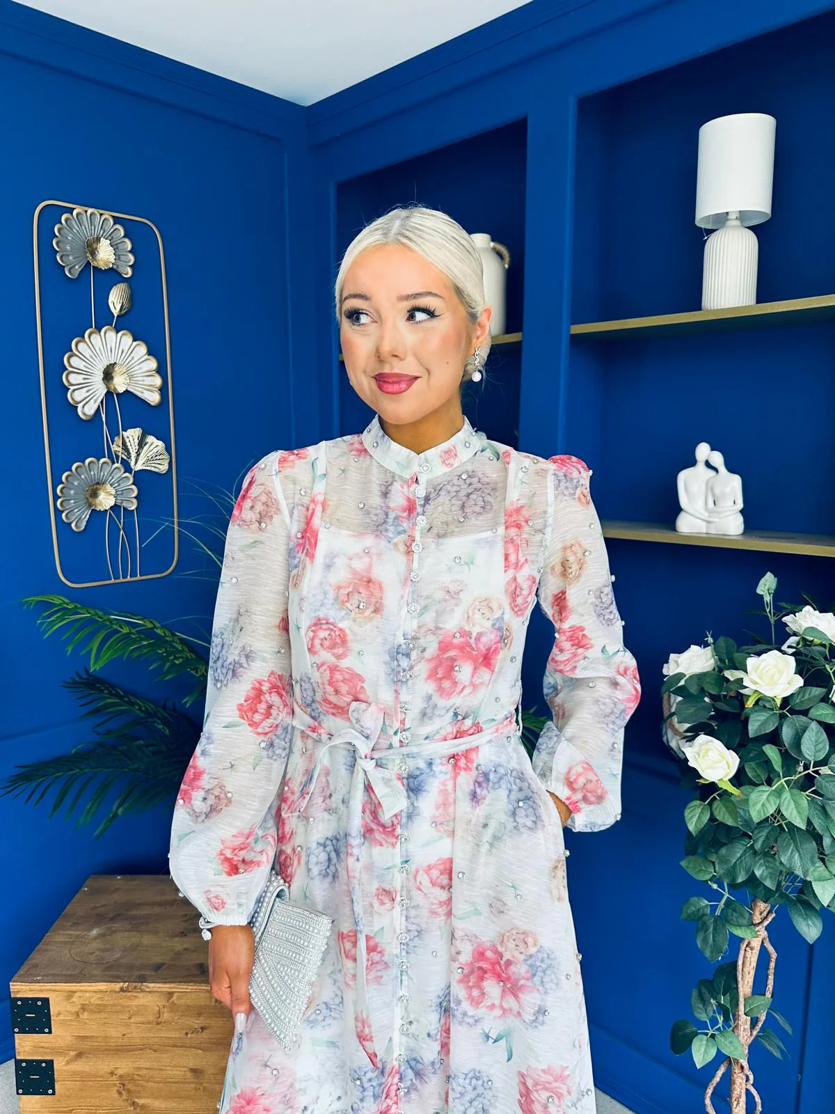 Simone Embellished Occasion Dress Rose - Image 7